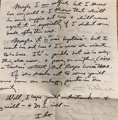 Content of letter from box
