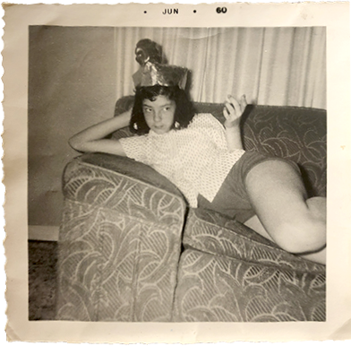 me as preteen wearing homemade crown