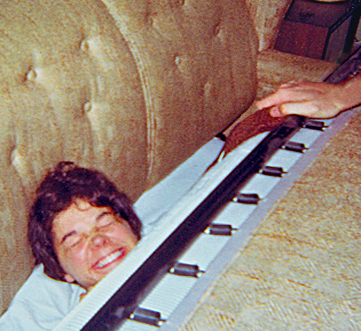 Me folded into the sofa