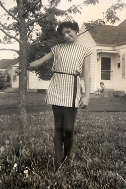 Me, dressed as an elf, in sixth grade.