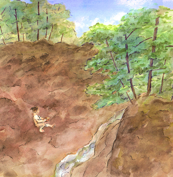drawings of Jane jumping from the high dive