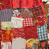 fabric cut into squares