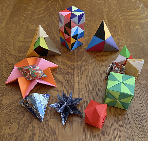 Geometric pieces arranged in a circle like a wreath