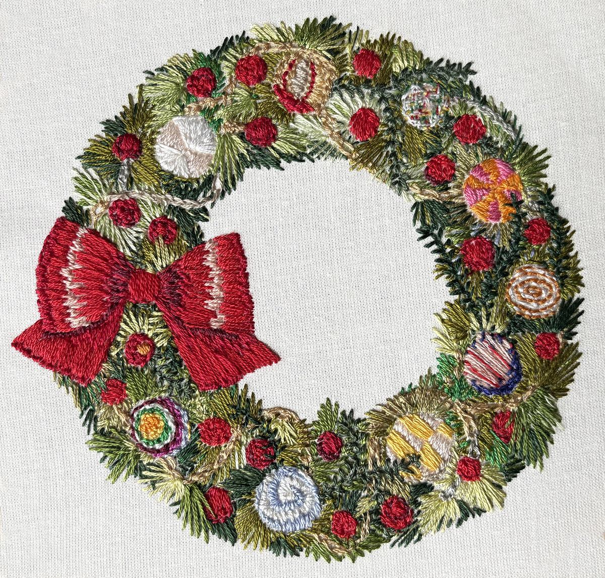 Embroidered wreath