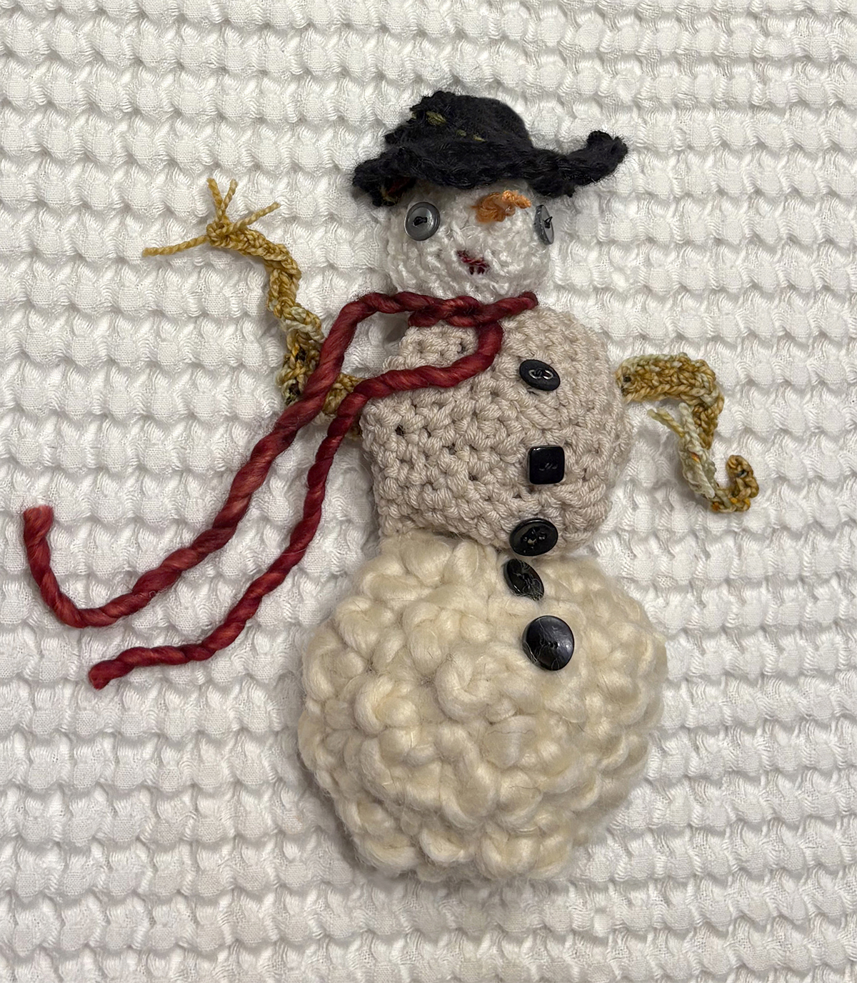 Crocheted snowman